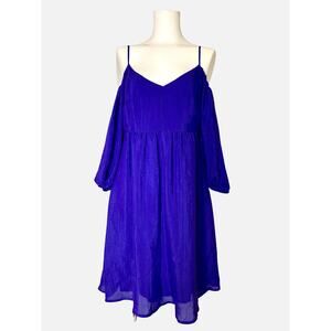 Anthropologie Moulinette Soeurs Carina Blue Off Shoulder Dress S